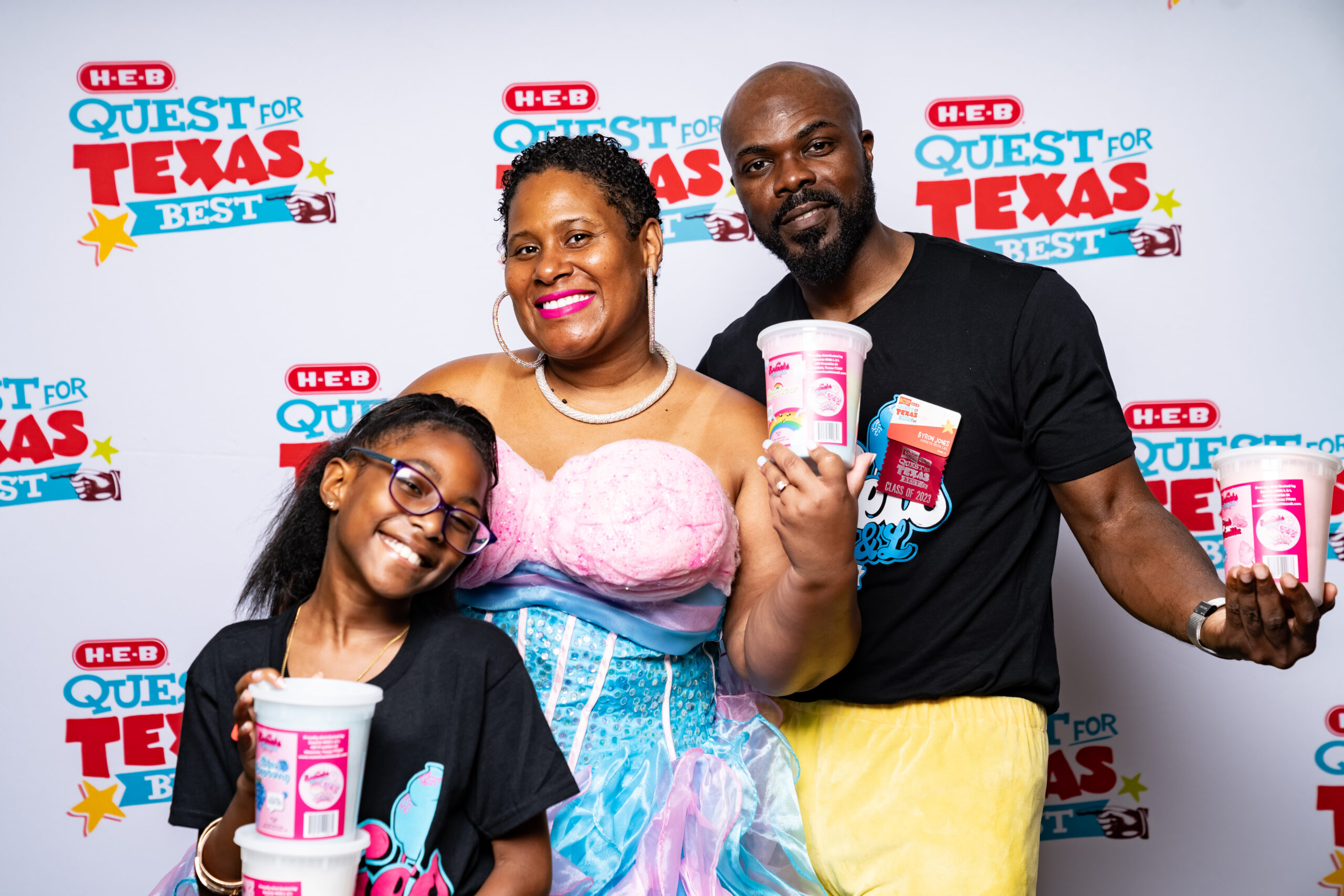 Tameia Frank-Jones, Byron Jones, and daughter, Sweets With L&L Cotton Candy, Photos Courtesy of H-E-B
